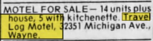 Travel Log Motel (Trav-A-Log Motel) - 1992 For Sale (newer photo)